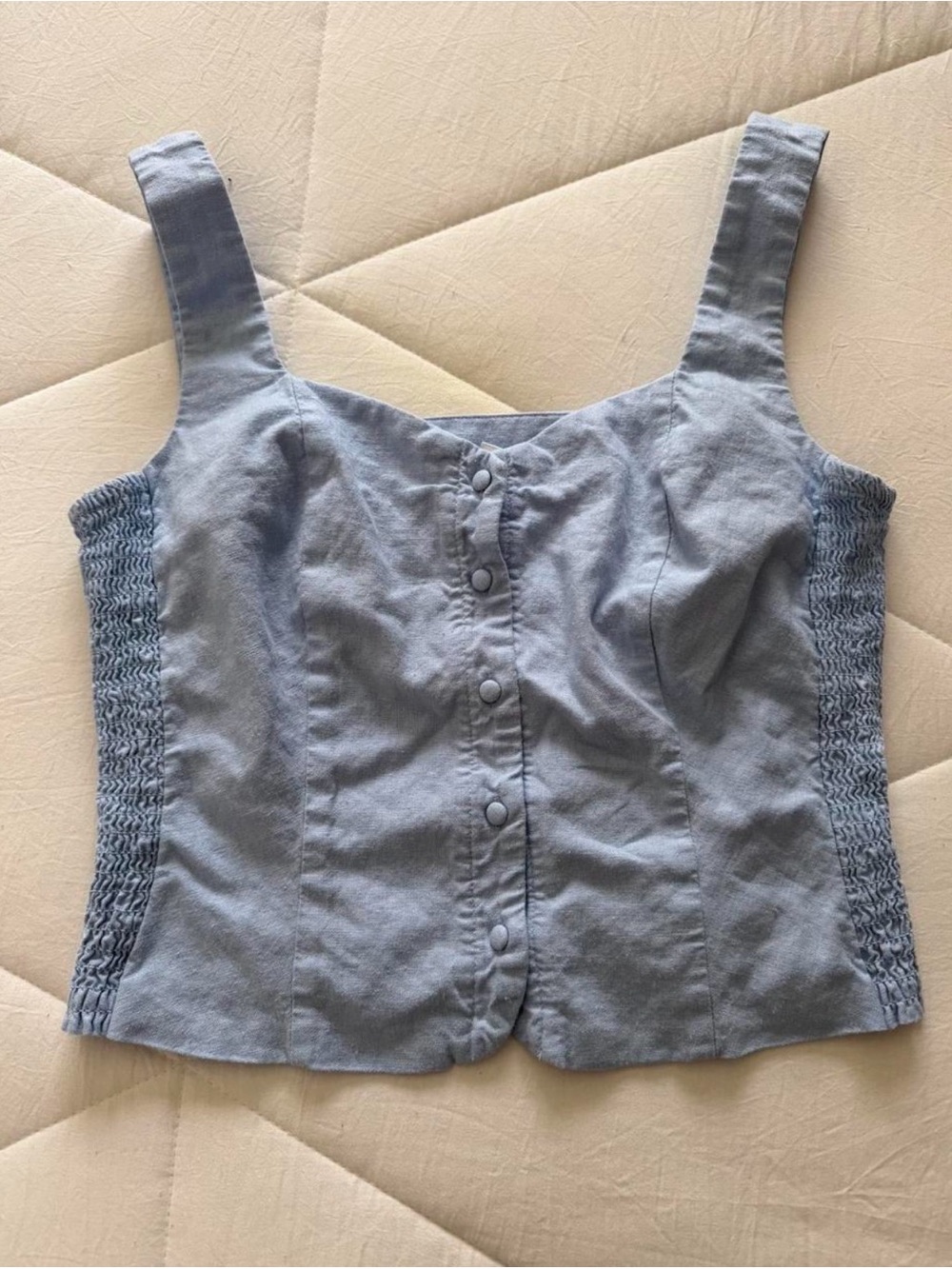 Button-Front Linen Top